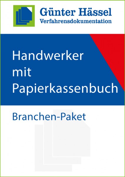 Handwerker mit Papierkassenbuch - Branchenpaket