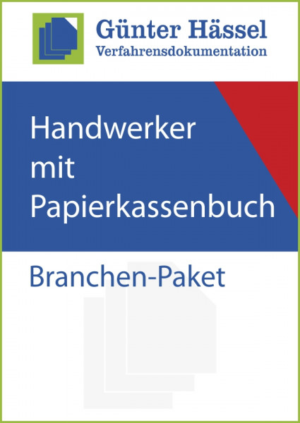 Handwerker mit Papierkassenbuch - Branchenpaket